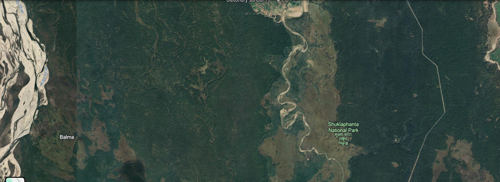 Shuklaphanta National Park aerial view